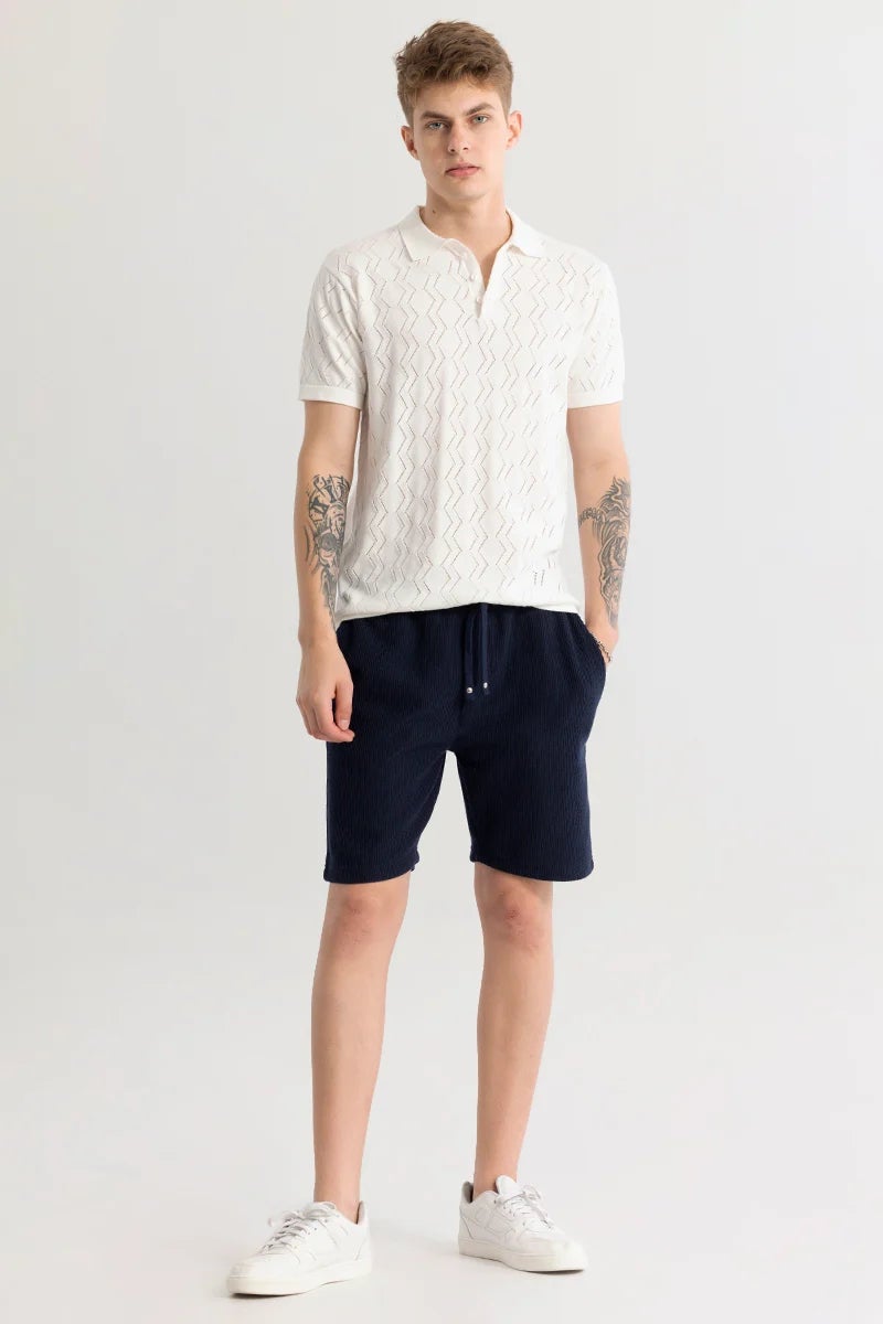 SNITCH Baldassare White Knitted Polo T-Shirt - Image 3