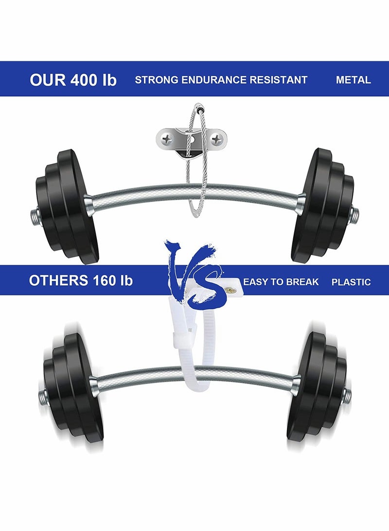 SYOSI حزام الأثاث لحماية الأطفال من سقوط الأثاث على الجدران معدني آمن 400 رطل منع سقوط الأثاث أحزمة قابلة للتعديل لسلامة الأطفال أحزمة الزلازل لحماية الأطفال والحيوانات الأليفة 10 عبوات فضية - Image 3