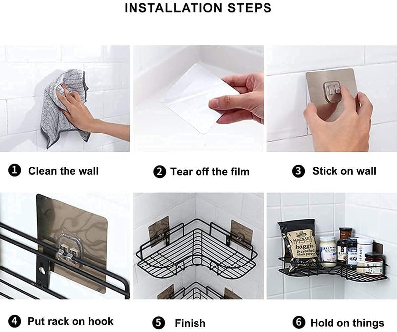 DIYASHI SelfAdhesive Metal Bathroom Corner Rack Storage Shelves Bathroom Storage Rack Corner Steel Bathroom Corner Shelf Organizer Storage Bathroom ShelfShelves Corner Casual - Image 5