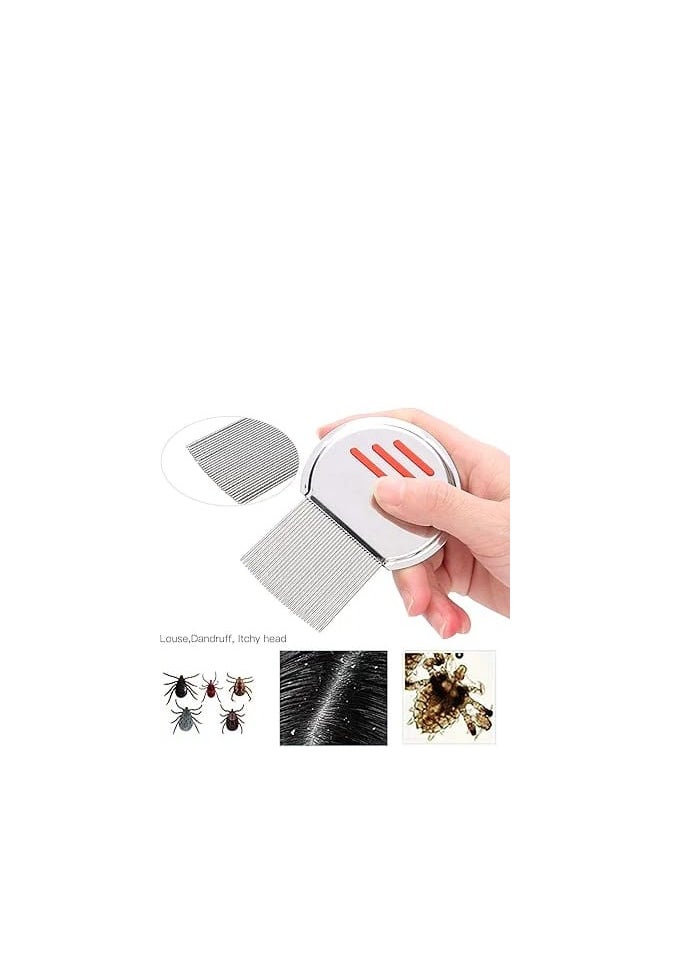 Generic Stainless Steel Lice Comb Silver/Red  - Image 1