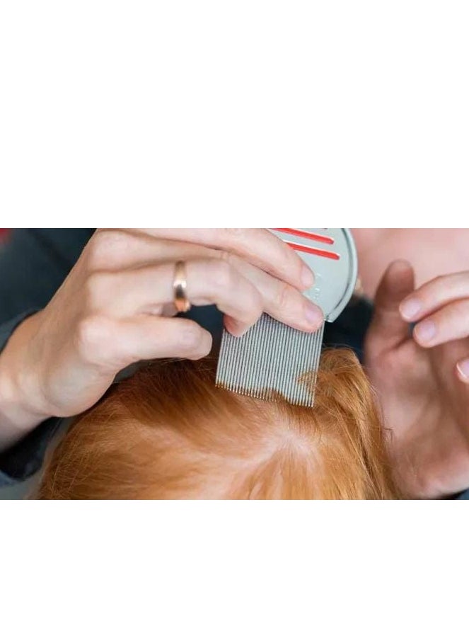 Generic Stainless Steel Lice Comb Silver/Red  - Image 2