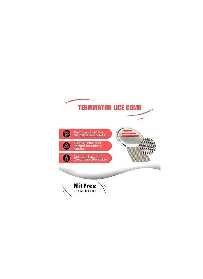 Generic Stainless Steel Lice Comb Silver/Red  - Image 4