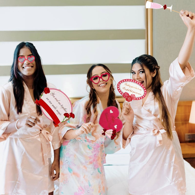 Wedding Photo Booth Props High-Quality Sturdy Paper Reusable - Easy To Assemble Bridal Shower Party Decorations for Bachelorette Engagement Wedding Party - Image 2