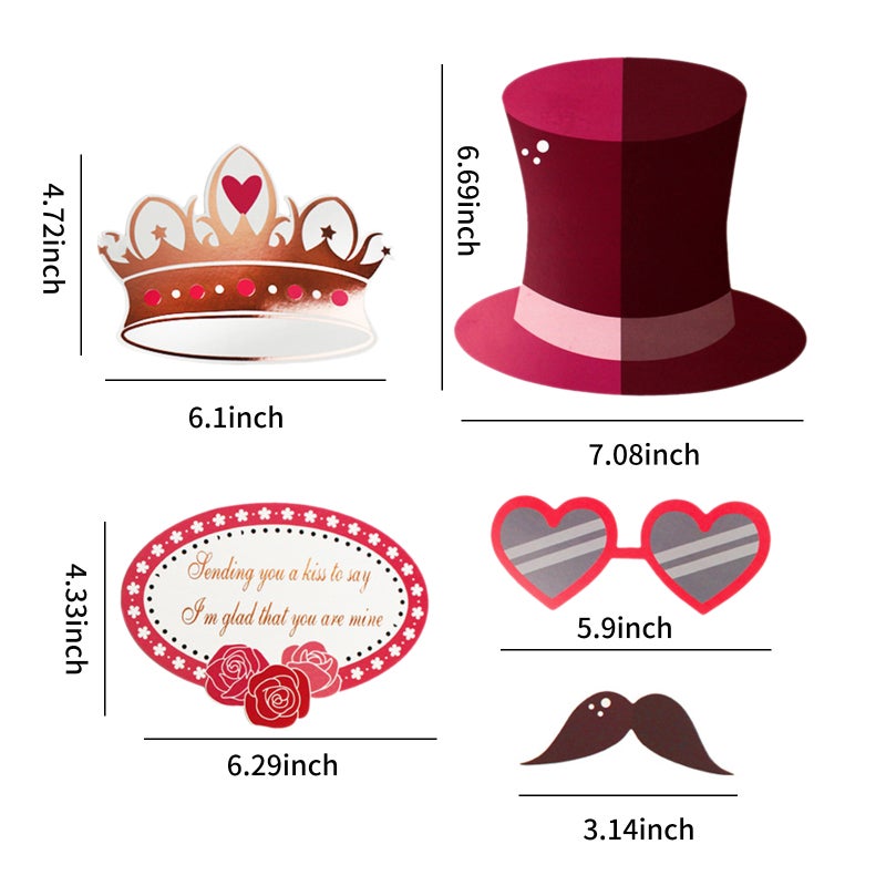 Wedding Photo Booth Props High-Quality Sturdy Paper Reusable - Easy To Assemble Bridal Shower Party Decorations for Bachelorette Engagement Wedding Party - Image 5