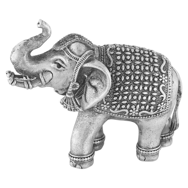 PRD CARATCAFE Silver 925 Elephant Idol Hathi for Pooja Vastu Dosh Home Decor 30 GMS 120 x 180 Inch One Piece Antique Look Murti Good Luck Figurine Small Size - Image 2
