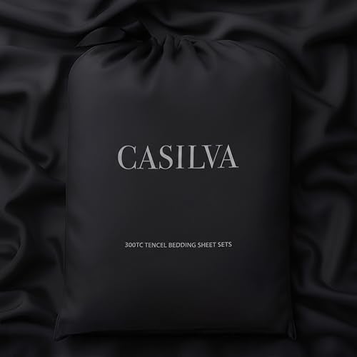 CASILVA Eucalyptus Sheets Infused with Silver for AntiOdor Softer Than Silk Fibers More Cooling Than Cotton Perfect for Hot Sleepers Sensitive Skin 100 Tencel Lyocell Queen Sheet Set - Image 1