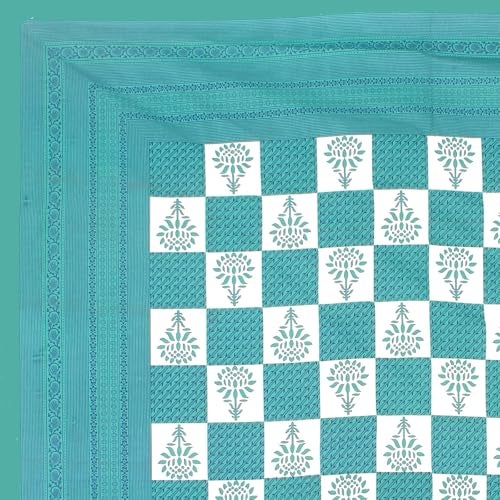 DE CAMA Since 1997 | 100% Cotton 300 TC Premium Double Size Bedsheet for Double Bed (90 x 100 Inch) with 2 Pillow Covers Set (17 x 27 Inch) Designer Printed Bedsheet Set - Floral Green - Image 3