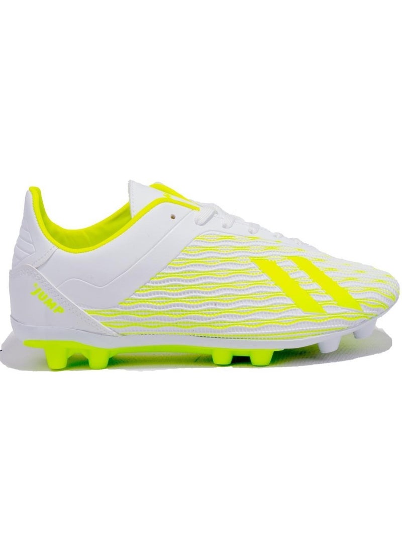 Jump 25850 White Green Cleats Men's Football Shoes  - Image 1