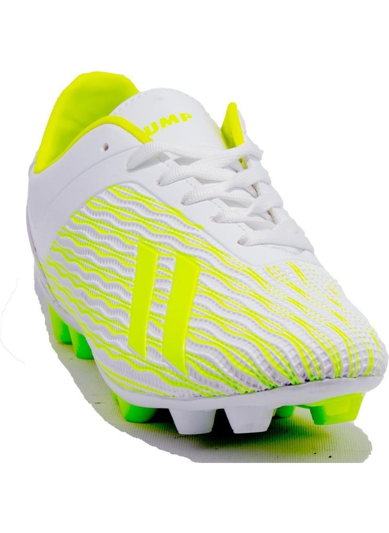 Jump 25850 White Green Cleats Men's Football Shoes  - Image 2