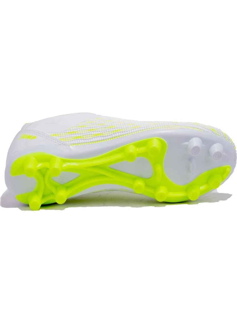 Jump 25850 White Green Cleats Men's Football Shoes  - Image 4