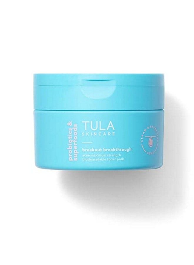 TULA Skin Care Breakout Breakthrough Acne Maximum Strength Biodegradable Toner Pads | Treats & Prevents Acne Brightens & Clarifies Skin | 30 Pads  - Image 2