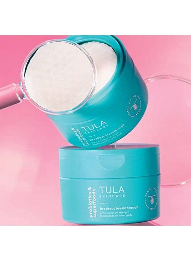 TULA Skin Care Breakout Breakthrough Acne Maximum Strength Biodegradable Toner Pads | Treats & Prevents Acne Brightens & Clarifies Skin | 30 Pads  - Image 4