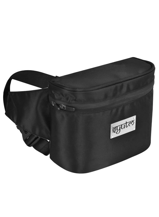 Syutm Unisex Tank Waist Pack Travel Handy Hiking Zip Pouch Elegant Style Document Money Phone Belt Sport Bag Bum Small Backpck Nylon Adjustable Strap (Jet Black) - Image 3