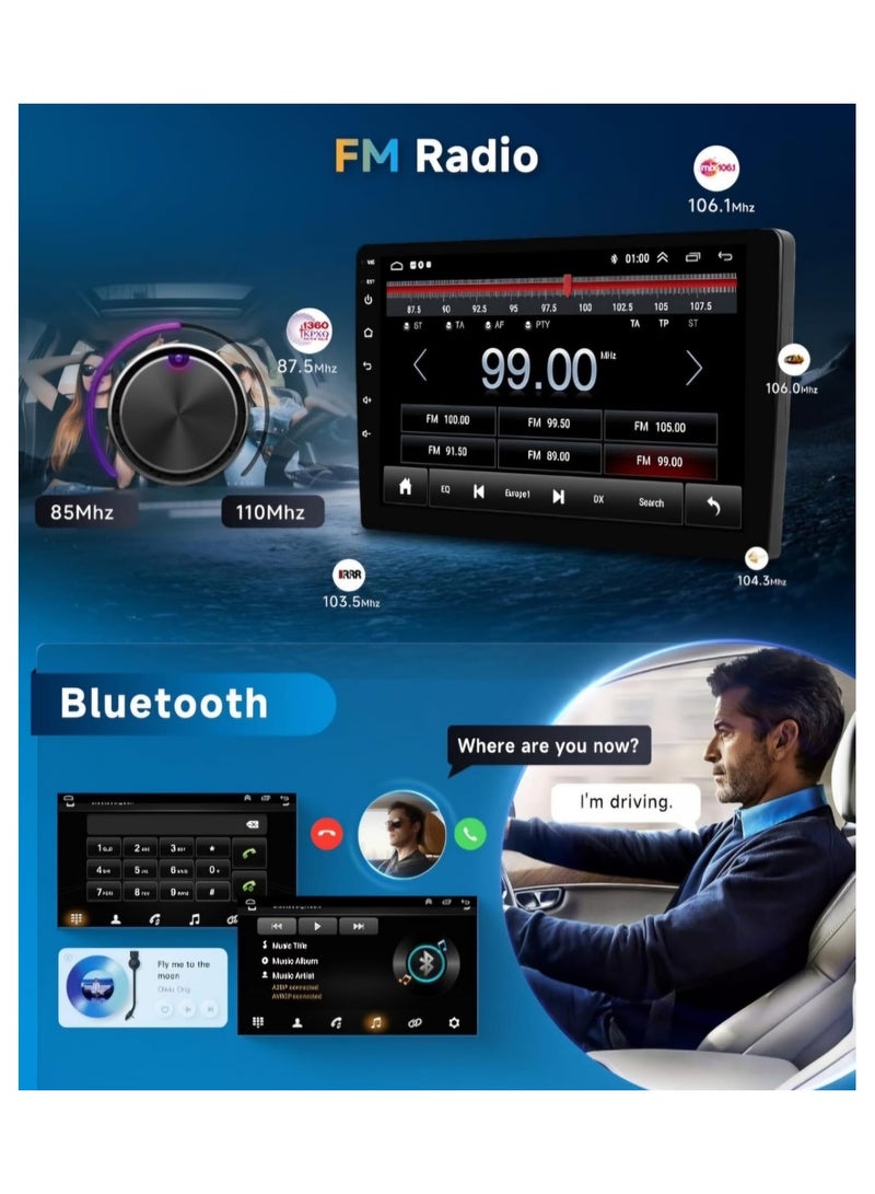 ROADSTAR Android Double Din Car Stereo, 10.1 Inch 1080P HD Touch Screen Car with GPS Navi HiFi Wi-Fi Bluetooth RDS+FM Radio/Mirror-Link, Dual USB with Backup Cam  - Image 4