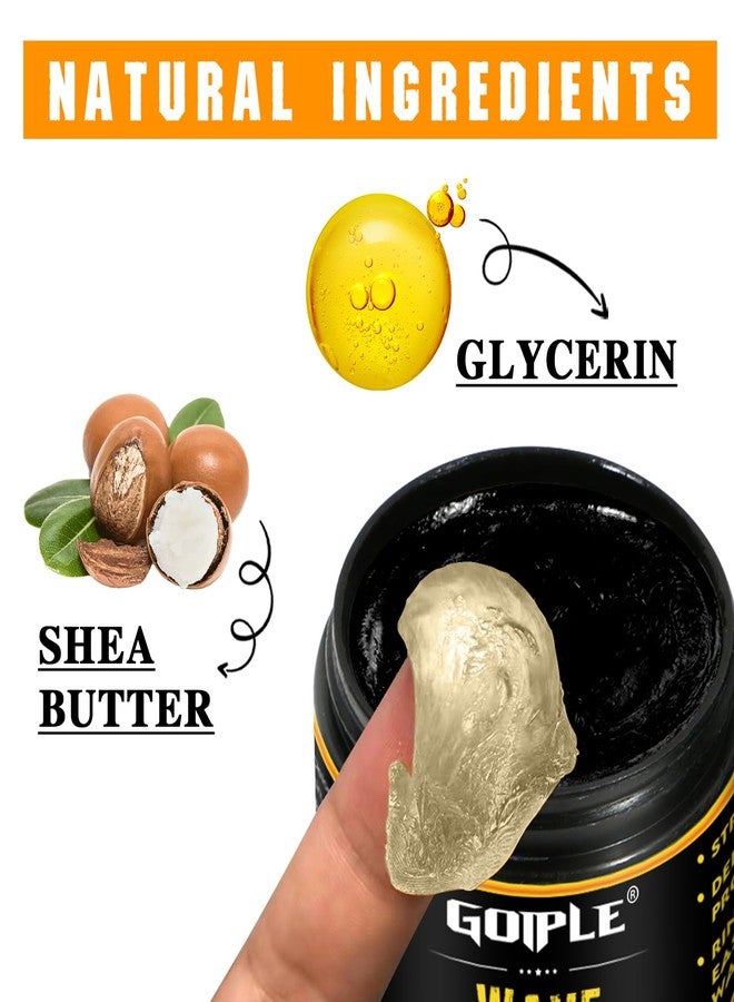 Goiple Natural Wave Pomade for Men Strong Hold, Easy Wash 360 Wave Training Hair Cream, Waves Grease for Men Promotes Layered Waves, Moisture, Control and Silky Shine with Rosemary Oil for Hair Growt Set - Image 2