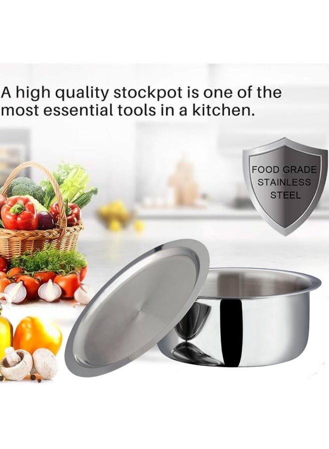 VINOD وعاء فينود بلاتينيوم ثلاثي الفولاذ المقاوم للصدأ مع غطاء - 1 لتر، 14 سم | وعاء غليان للمطبخ | فولاذ متعدد الاستخدامات | قاعدة تعمل بالحث والغاز | ضمان 5 سنوات - Image 3