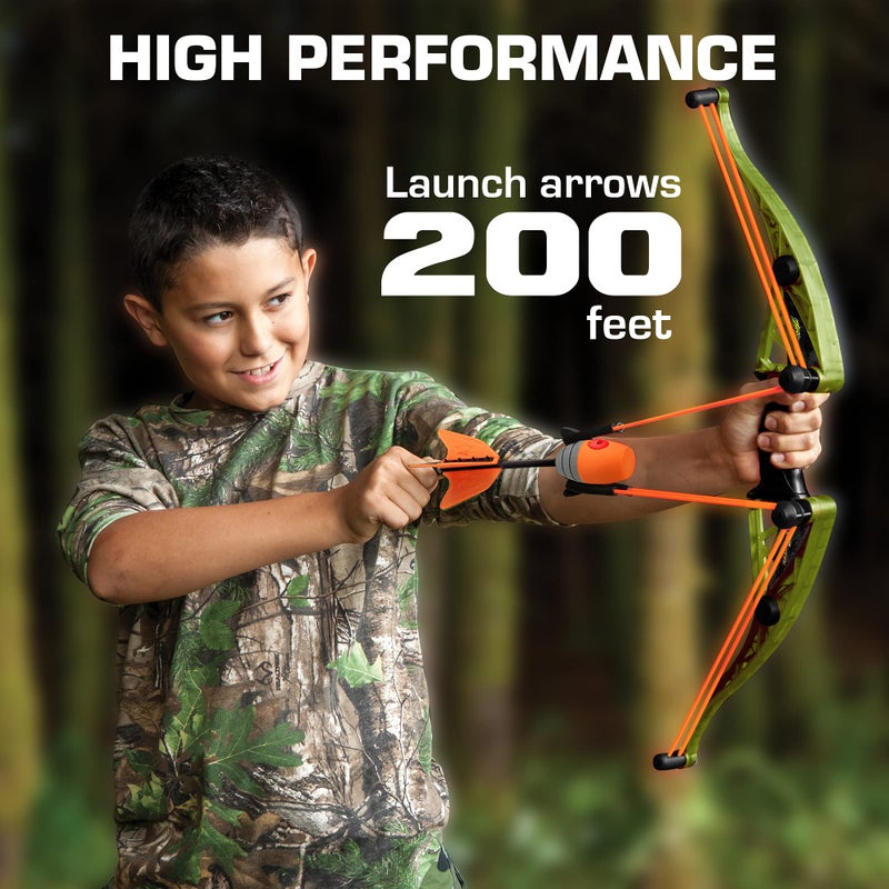 Zing Air Hunterz Z-Curve Bow Pack, 1 Green Bow, 4 Orange Zonic Whistle and 2 Orange Suction Cup Arrows and 1 Bungee, Shoots Up to 200 Feet - Image 5