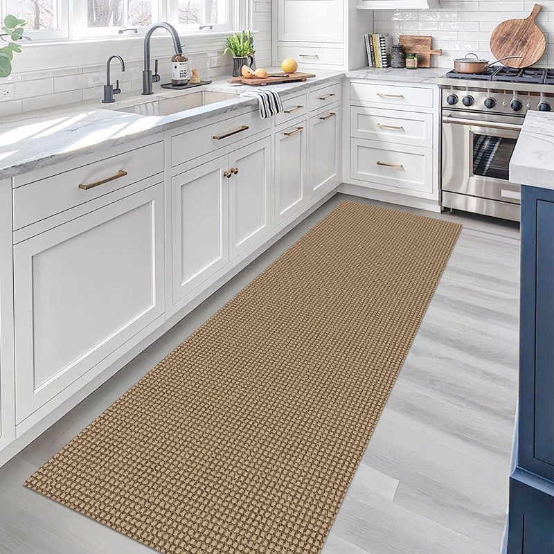 KOZYFLY Boho Runners for Hallways 2x7 ft Washable Kitchen Runner Non Slip Rubber Backed Hall Runners Cotton Entryway Runner Rugs Floor Carpet for Indoor Backdoor Bedroom Kitchen, Tan/Orange/Brown - Image 2
