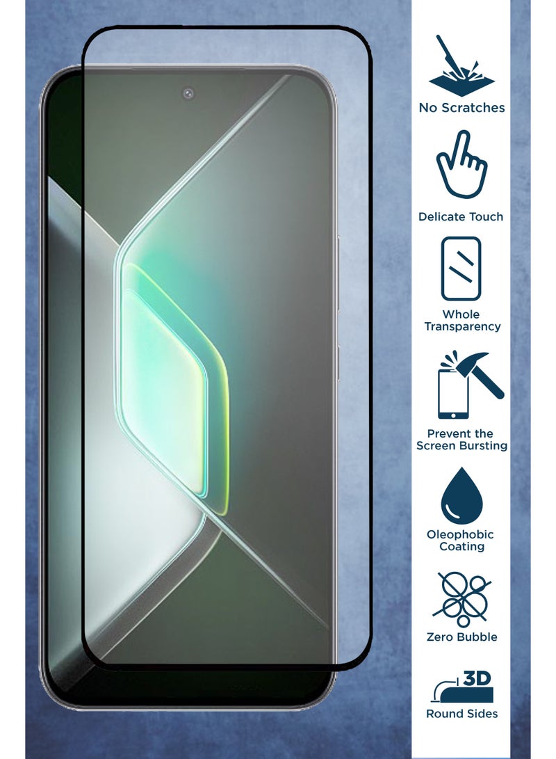 For Infinix GT 30 Pro 5G - Tempered Glass Screen Protector - Delicate Touch , Higher Transparency , Easy to Install ,Anti-scratch and Bubble-free Screen Protector - Black - Image 2