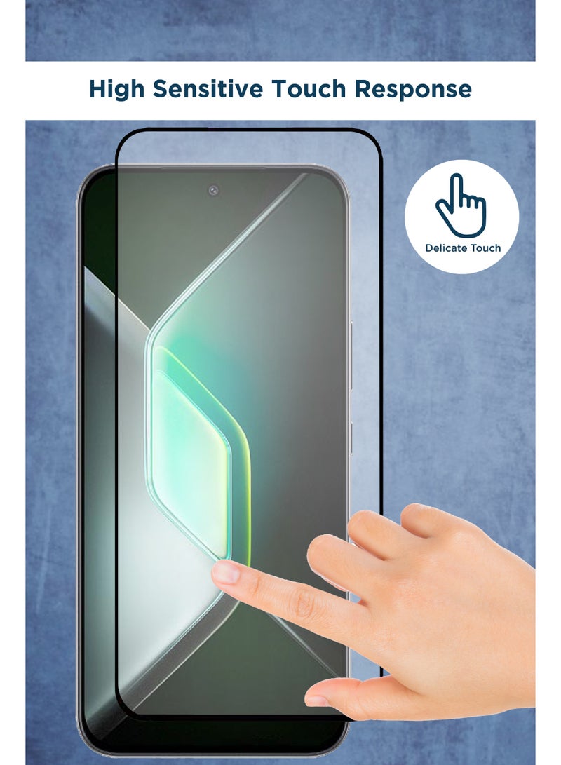 For Infinix GT 30 Pro 5G - Tempered Glass Screen Protector - Delicate Touch , Higher Transparency , Easy to Install ,Anti-scratch and Bubble-free Screen Protector - Black - Image 3