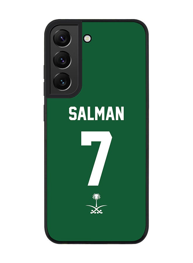 Stylizedd Rugged Black edge case for Samsung Galaxy S21 FE 5G Slim fit Soft Case Flexible Rubber Edges Anti Drop TPU Gel Thin Cover - Football Team - Saudi Arabia Player Name - Salman - Image 1