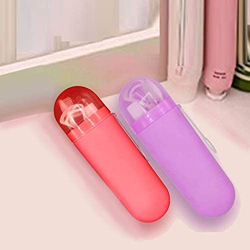 ONPRIX Plastic Toothbrush Toothpaste Travel Container Cases,Toothbrush Case Storage Box Holder With Hanger,Portable Spoon Fork Storage Case (Color Multi) - Image 1