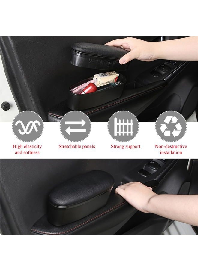 Yourkar Car Armrest Support Cover, Left Side Door Armrest Cushion Pad Extender with Storage Box, Anti-Slip & Waterproof Leather Driver Left Arm Rest Storage Cover, Car Accessories (Black, Style 1) - Image 5