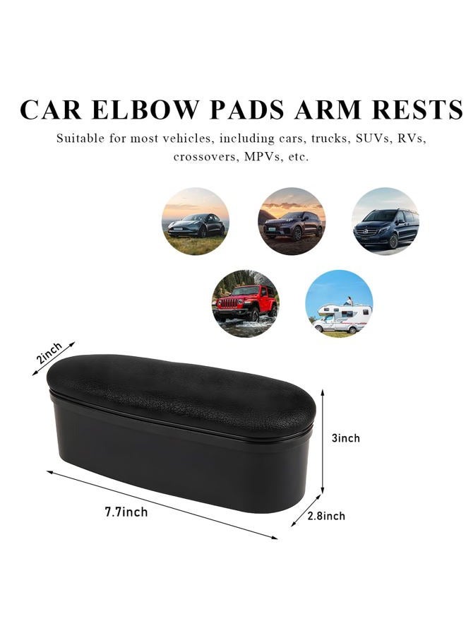 Yourkar Car Armrest Support Cover, Left Side Door Armrest Cushion Pad Extender with Storage Box, Anti-Slip & Waterproof Leather Driver Left Arm Rest Storage Cover, Car Accessories (Black, Style 1) - Image 2
