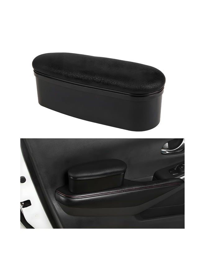 Yourkar Car Armrest Support Cover, Left Side Door Armrest Cushion Pad Extender with Storage Box, Anti-Slip & Waterproof Leather Driver Left Arm Rest Storage Cover, Car Accessories (Black, Style 1) - Image 1