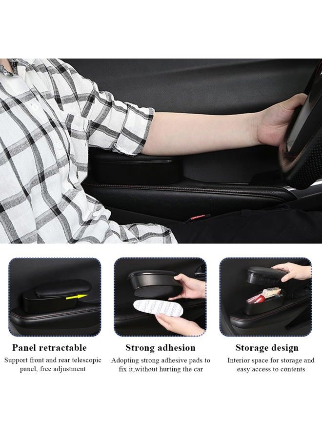 Yourkar Car Armrest Support Cover, Left Side Door Armrest Cushion Pad Extender with Storage Box, Anti-Slip & Waterproof Leather Driver Left Arm Rest Storage Cover, Car Accessories (Black, Style 1) - Image 3
