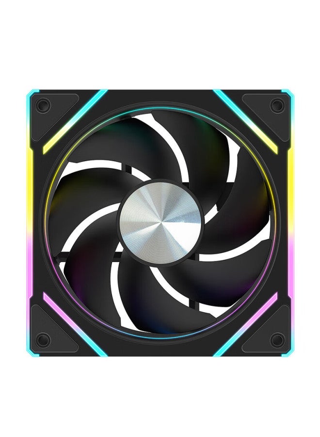Play Jia Wanjia Lengjing 6gt Argb Black Forward Airflow Fan, Case Cooling 12cm Fan, Rgb Synchronization, 5v 3-pin Argb Pwm Temperature-controlled Speed Adjustment - Image 3