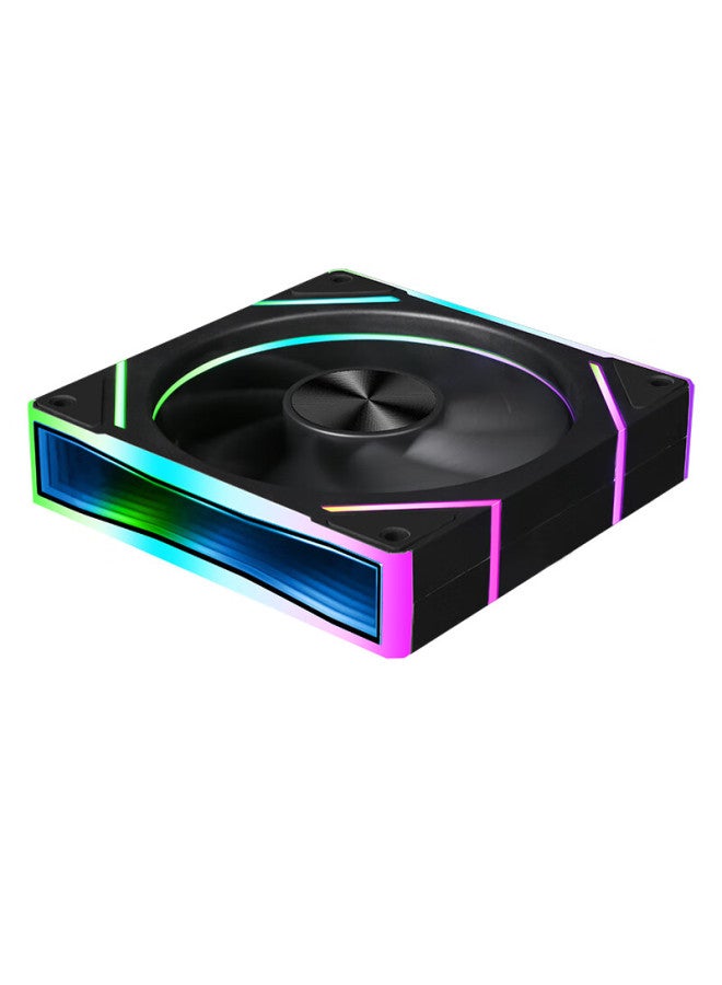 Play Jia Wanjia Lengjing 6gt Argb Black Forward Airflow Fan, Case Cooling 12cm Fan, Rgb Synchronization, 5v 3-pin Argb Pwm Temperature-controlled Speed Adjustment - Image 4