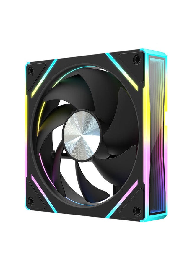 Play Jia Wanjia Lengjing 6gt Argb Black Forward Airflow Fan, Case Cooling 12cm Fan, Rgb Synchronization, 5v 3-pin Argb Pwm Temperature-controlled Speed Adjustment - Image 2