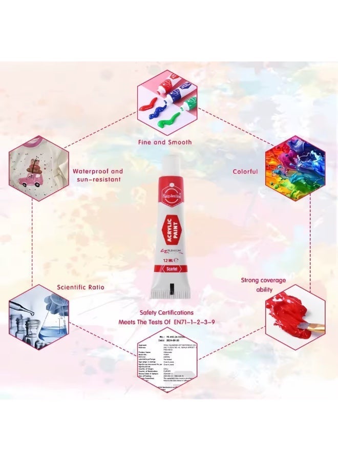 KEEP SMILING ACRYLIC PAINTING COLORS SET OF 12 - Image 3