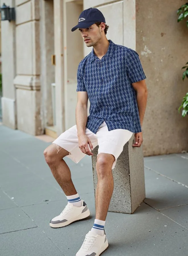 لي كوبر قميص لي كوبر كاروهات بقصة عادية وياقة كامب