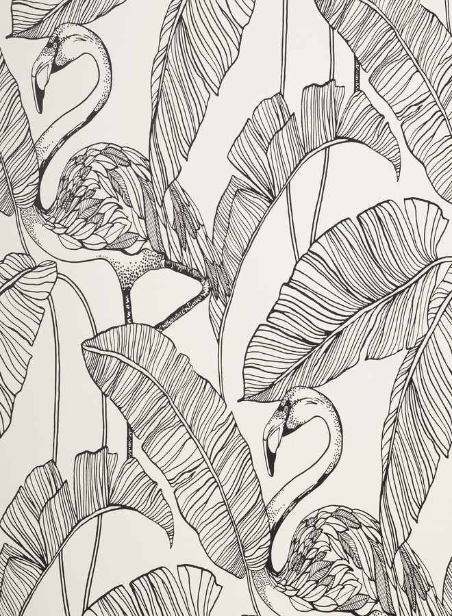 Fine Décor FINE DECOR Flamingo Wallpaper Monochrome Fine Decor FD42944 - Black/White - Image 1