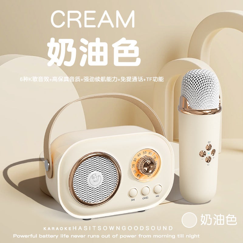 Microphone Bluetooth Audio With Microphone Singing Audio All-In-One Gift Custom Outdoor Portable Karaoke Speaker - Image 1