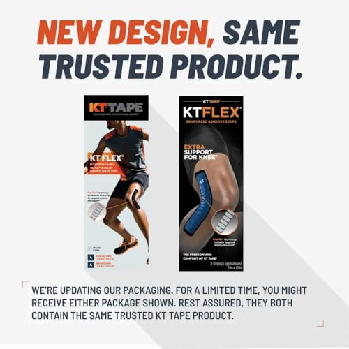 KT Tape, KT Flex Reinforced Adhesive Strips – 8 Pack, 10 in. Precut Strips in Black – Effective Support for Weak or Injured Knees, 2-Strip Application, Breathable, and Comfortable for Up to 3 Days - Image 3