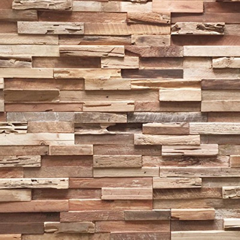 Wall!Supply 3D Wall Panels â€“ Reclaimed Rustic Asian Teak Wood â€“ Home Decor Wallpaper Alternative for Living Room, Bedroom & Office â€“ Easy DIY Installation â€“ 10 Pack, Covers 9.6 Sq Ft - Image 1