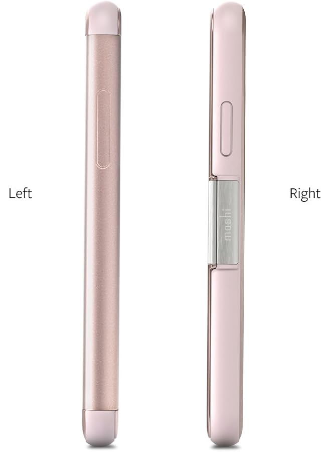 إيروريكس جراب محفظة Stealthcover لهاتف Iphone X مقاوم للصدمات والسقوط ومضاد للخدش ومتوافق مع الشحن اللاسلكي، غطاء محمول بلون الشمبانيا الوردي - Image 2