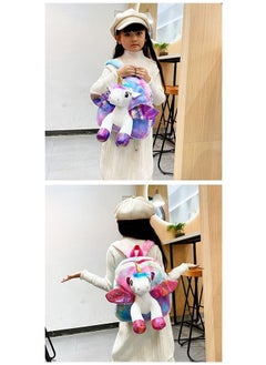 ZCM-HAPPY Unicorn Doll Plush Backpack Large Capacity Kids Mini Travel Bag  - Image 3