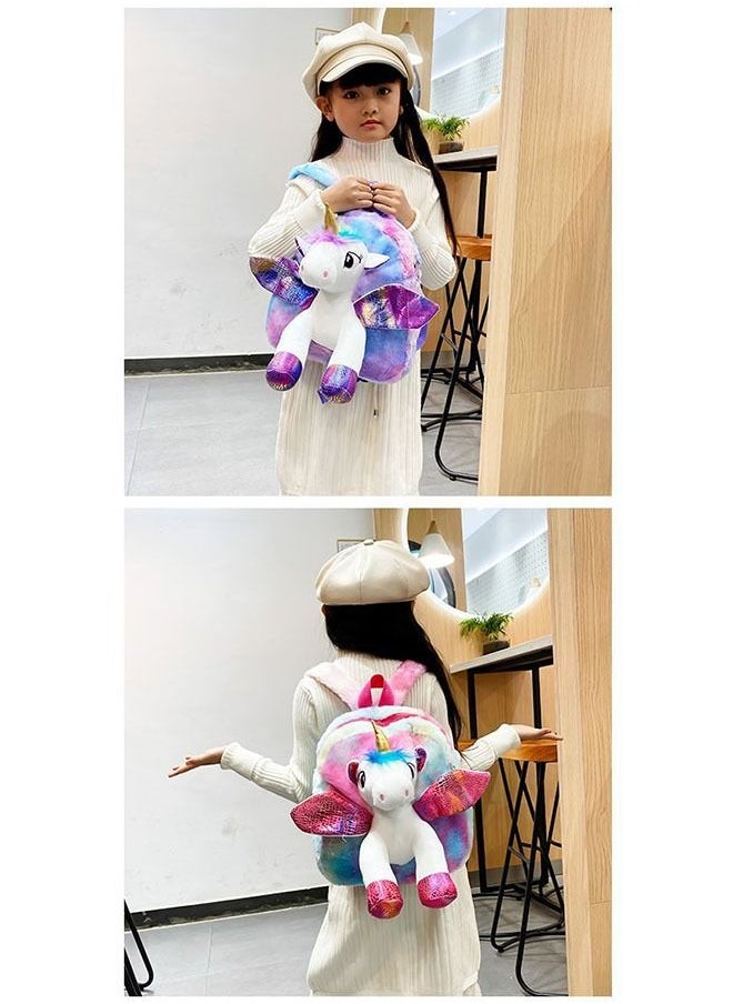 ZCM-HAPPY Unicorn Doll Plush Backpack Large Capacity Kids Mini Travel Bag  - Image 3