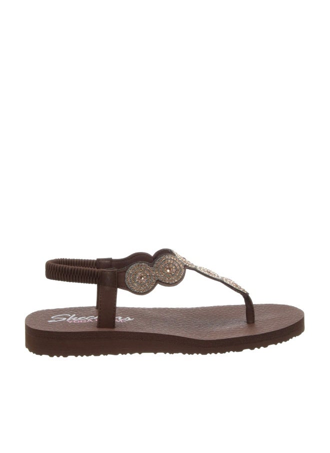 Skechers Women's Meditation-Stars And Spakle Thong Sandal Brown 7 - Image 1