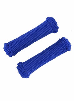 Excefore Nylon Poly Rope Flag Pole Polypropylene Clothes Line Camping Utility Good for Tie Pull Swing Climb Knot (10 M Length, 10 mm Width, 2Pcs Blue)  - Image 1