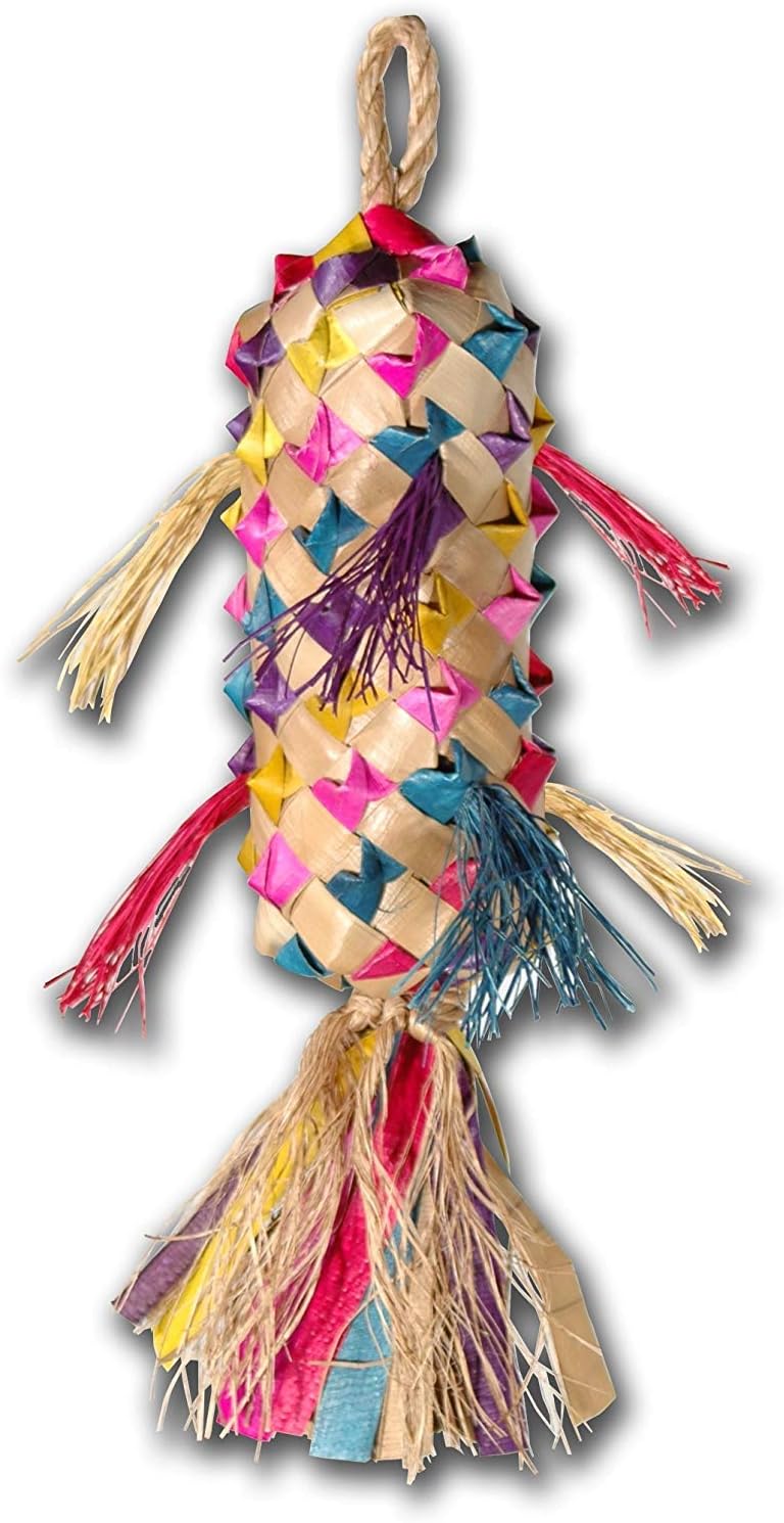 Planet Pleasures Spiked Piñata Small 7" Natural Bird Toy - Image 1