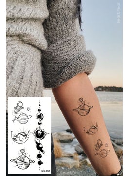 Cosmic Minimal Temporary Tattoo Astronaut Planet Tattoo