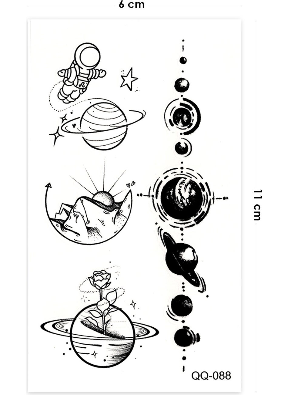 BP Tattoo - Cosmic Minimal Temporary Tattoo Astronaut Planet Tattoo - Image 1