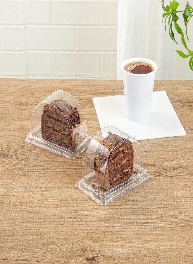 Restaurantware صناديق كعكة اللف 13 أونصة من رستورانت وير، 100 حاوية كعكة سويسرية قابلة للتصرف - مع أغطية، نصف دائرة، حاويات حلوى بلاستيكية شفافة، لكرات اليقطين، شرائح الفطائر، أو المعجنات - Image 3