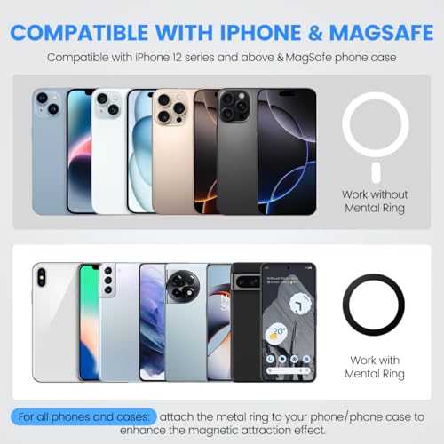 FETUSI Car Phone Holder Fit for BMW X5 2019-2023/X6 2020-2023/X7 2019-2022 Accessories 12.3-Inch Screen Fixed Clip, Phone Mount Compatible with MagSafe Hands-Free 360°Rotation Automobile Cradles - Image 3