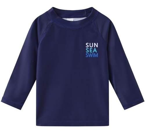 FunnyPaja Toddlers and Baby Boys' 3-Piece Rashguard Sets Swimsuits Sets with Hat Surfing Swimwear Sunsuit UPF 50+Navy Coco(2-3T) - Image 2